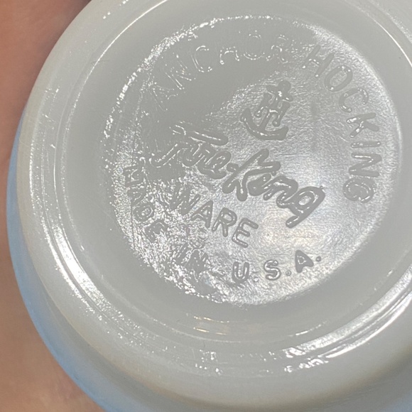 Vintage 6 piece fire king by anchor hocking blue mosaic stacking cups - Picture 12 of 14